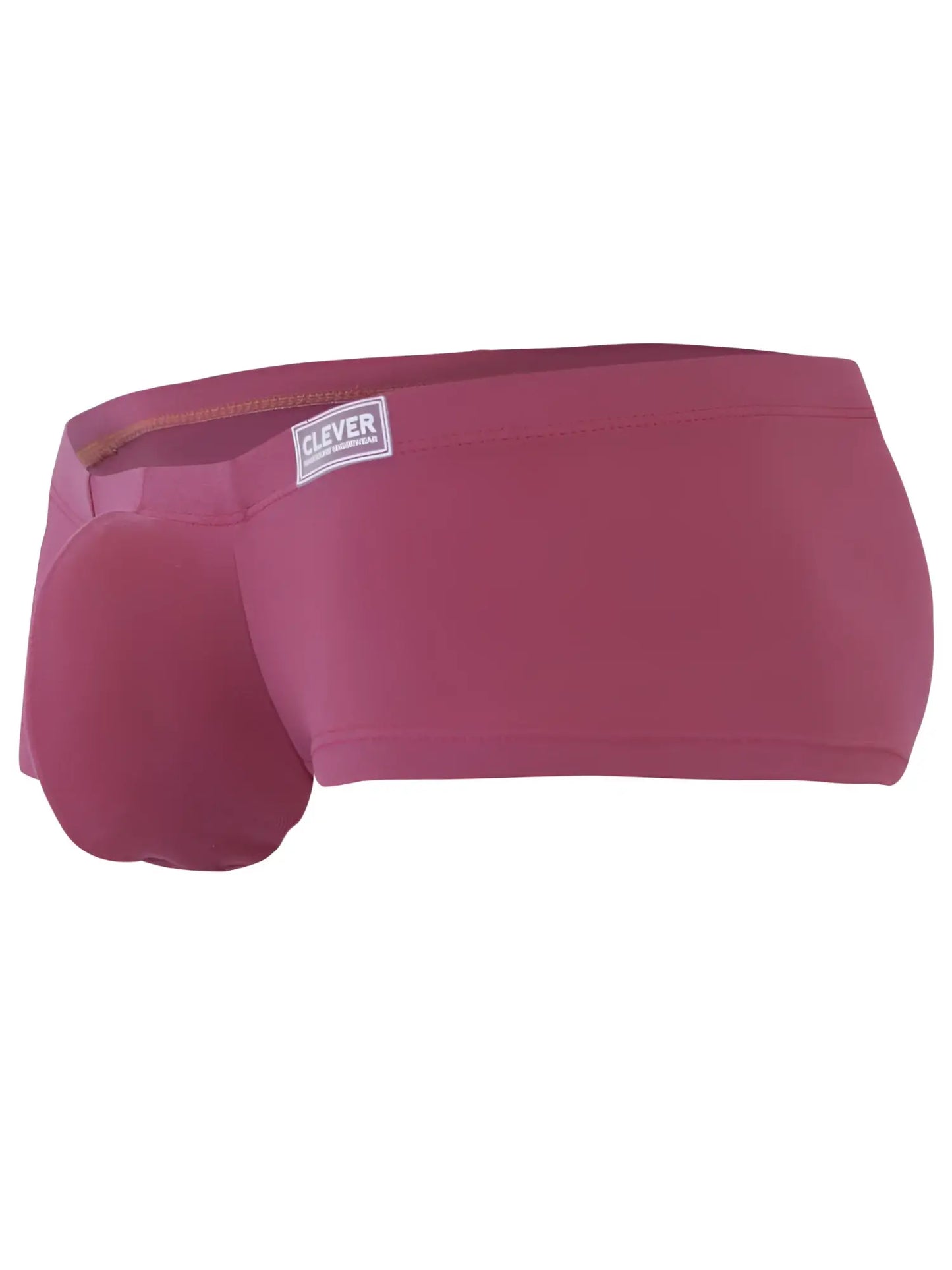 Maroon clever 26066 australian latin trunks with form-fitting design soft fabric waistband and multi-colored label