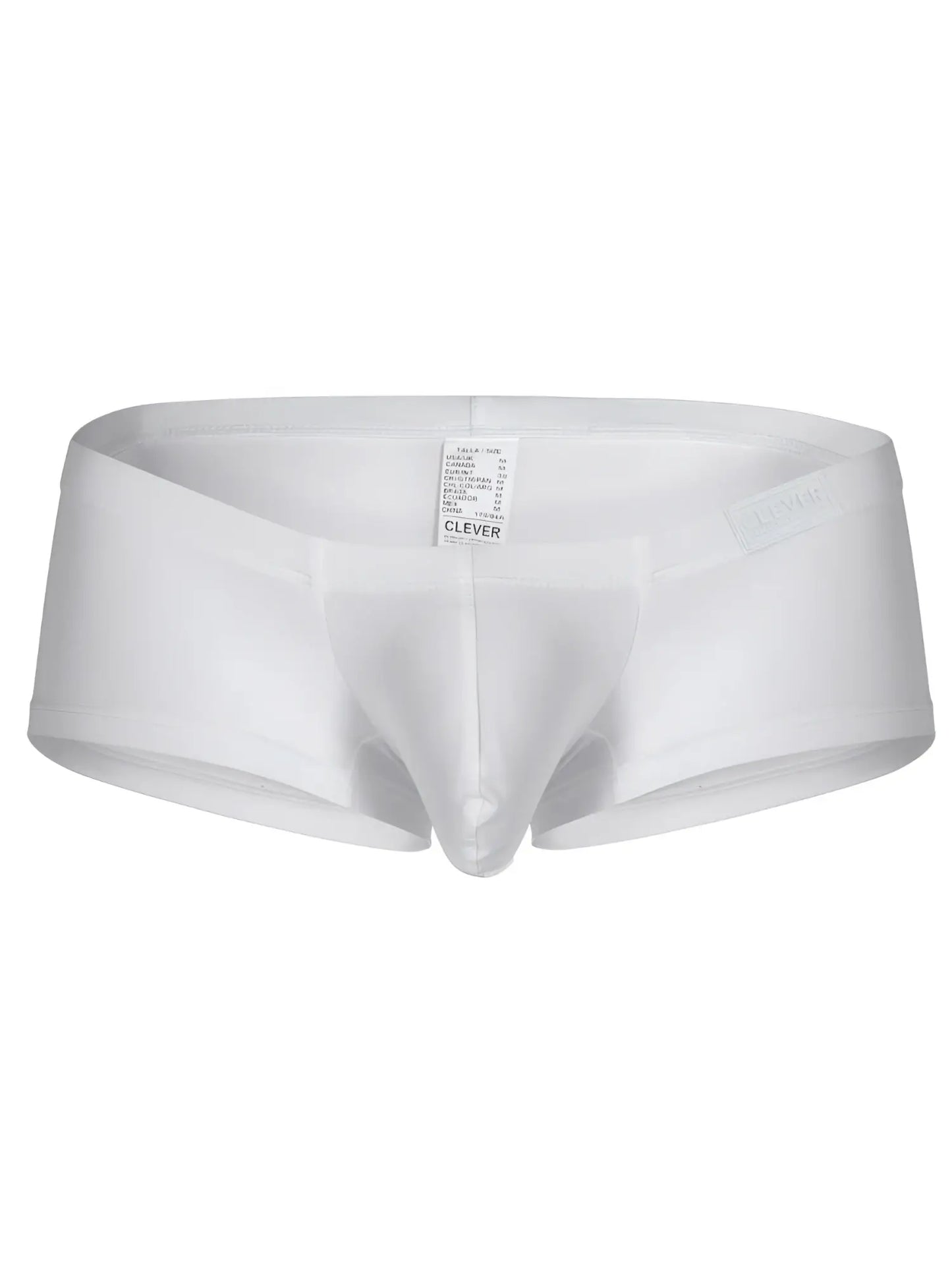 White clever brand men’s briefs with a smooth form-fitting design from the clever 26069 3pk australian latin trunks set