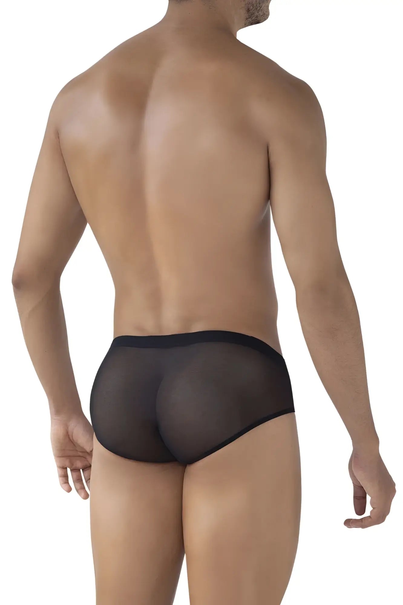 Black sheer mesh briefs from clever 519962 3PK Australian Latin briefs pack featuring red black and grape colors