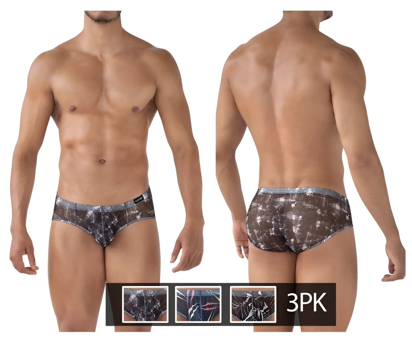 Clever 519963 3pk australian latin briefs in black and white pattern feature sleek modern design for comfortable wear