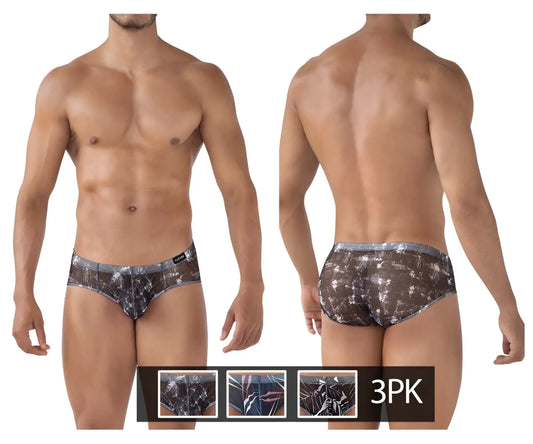 Clever 519963 3pk australian latin briefs in black and white pattern feature sleek modern design for comfortable wear