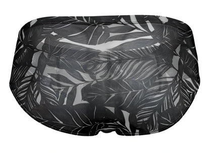 Black and white tropical leaf patterned mesh briefs from clever 519963 3pk australian latin briefs set