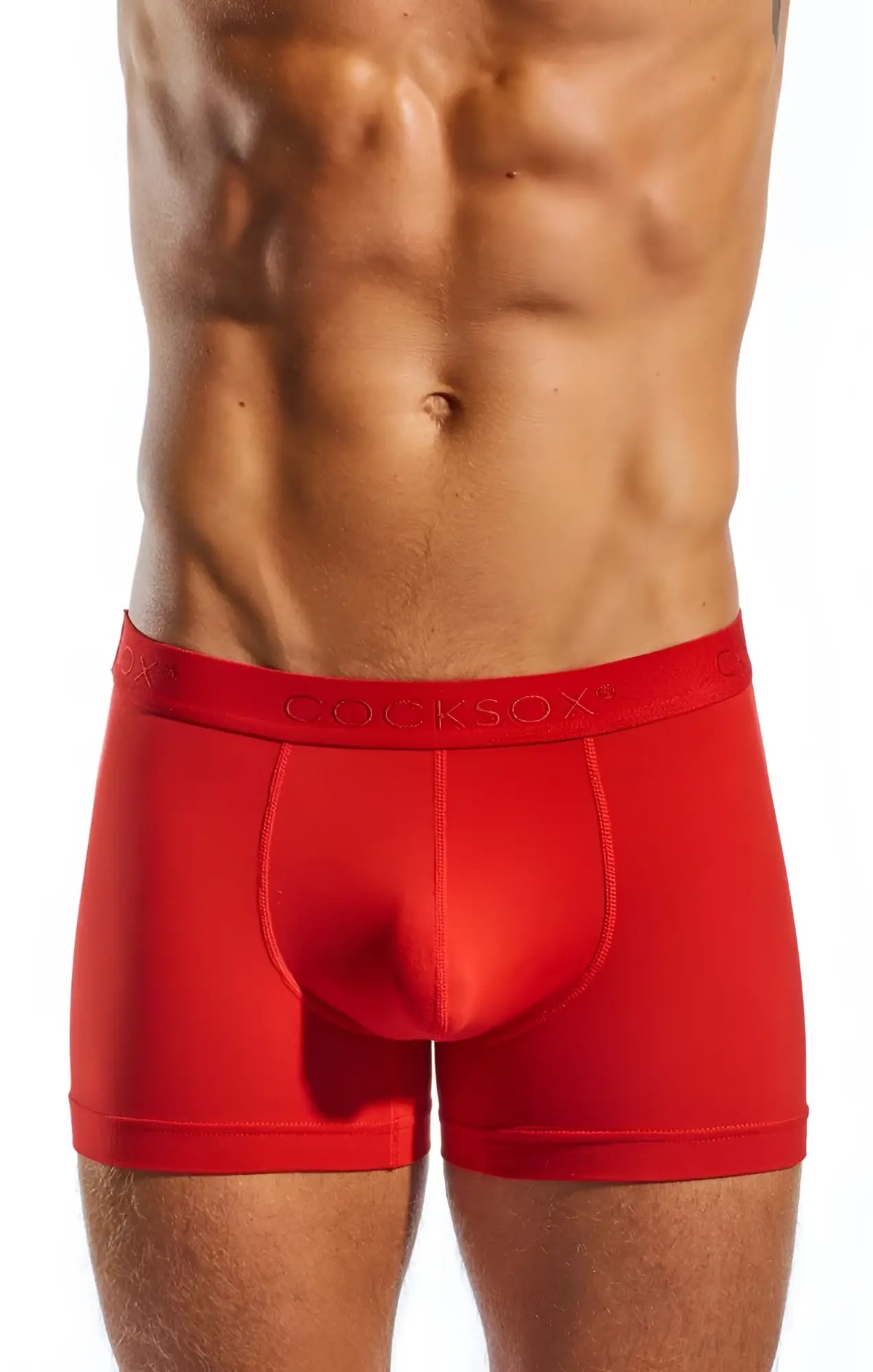 Red cocksox classic boxer brief underwear red cx12 size l with snug fit and elastic waistband for men