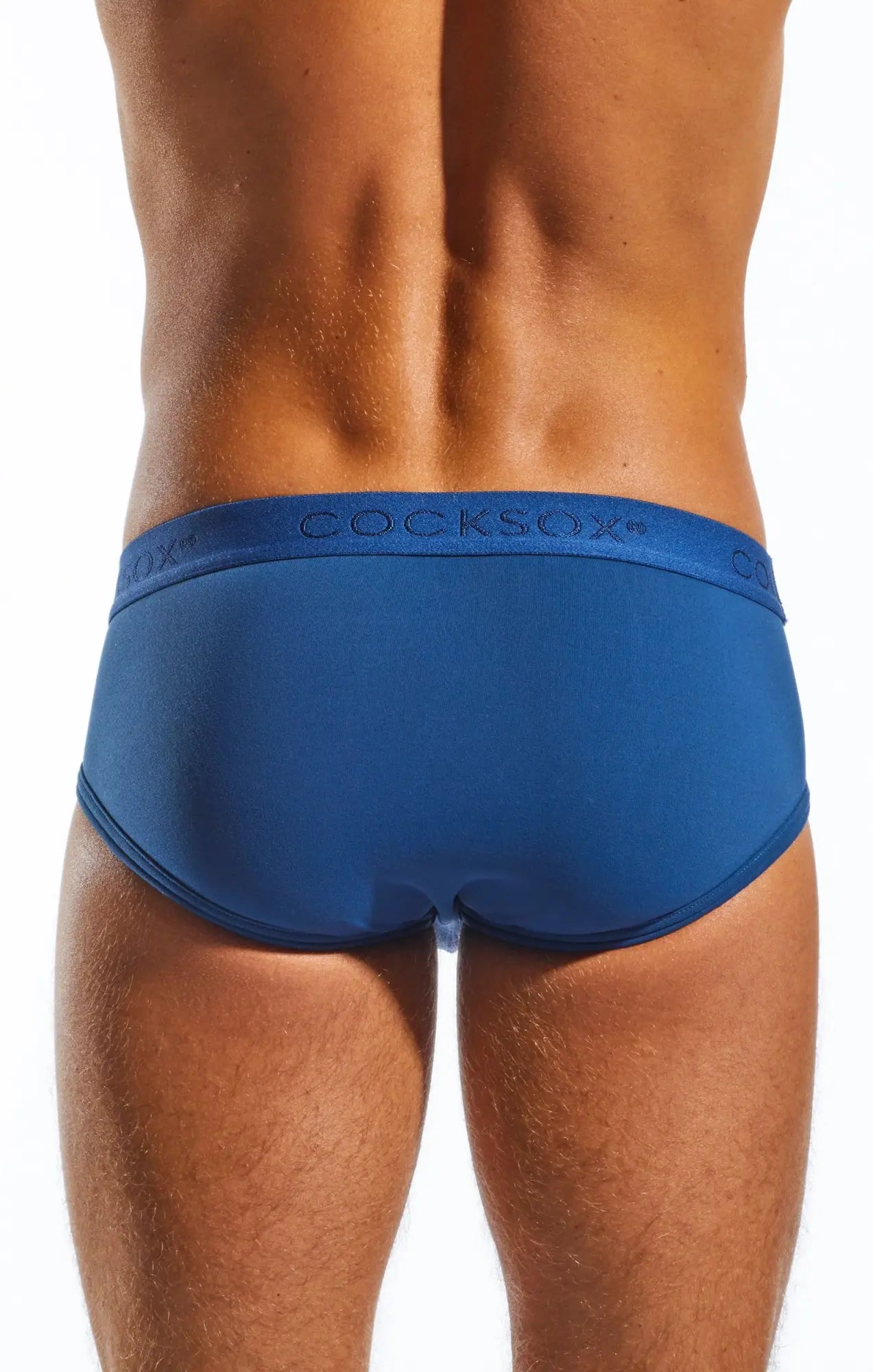 Blue cocksox men’s supplex sports briefs with smooth form-fitting fabric and subtle logo on the waistband