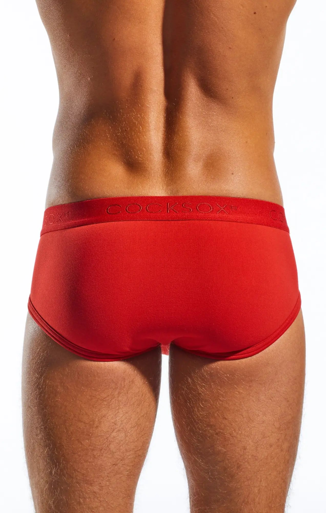 Red cocksox mens briefs in smooth supplex fabric with a form-fitting design and subtle logo on waistband