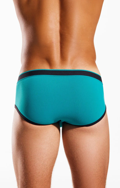 Teal cocksox cx76n supplex sports briefs with black trim made from supplex fabric for athletic support