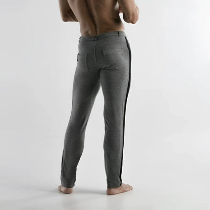 Gray Code 22 stretch 5 pocket jogger pants with black side stripes in size 30 for comfortable casual wear