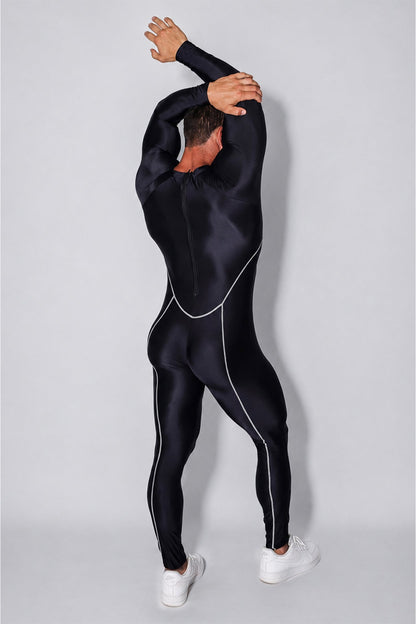 JJ Malibu Men's Contour Me Bodysuit - Midnight Black