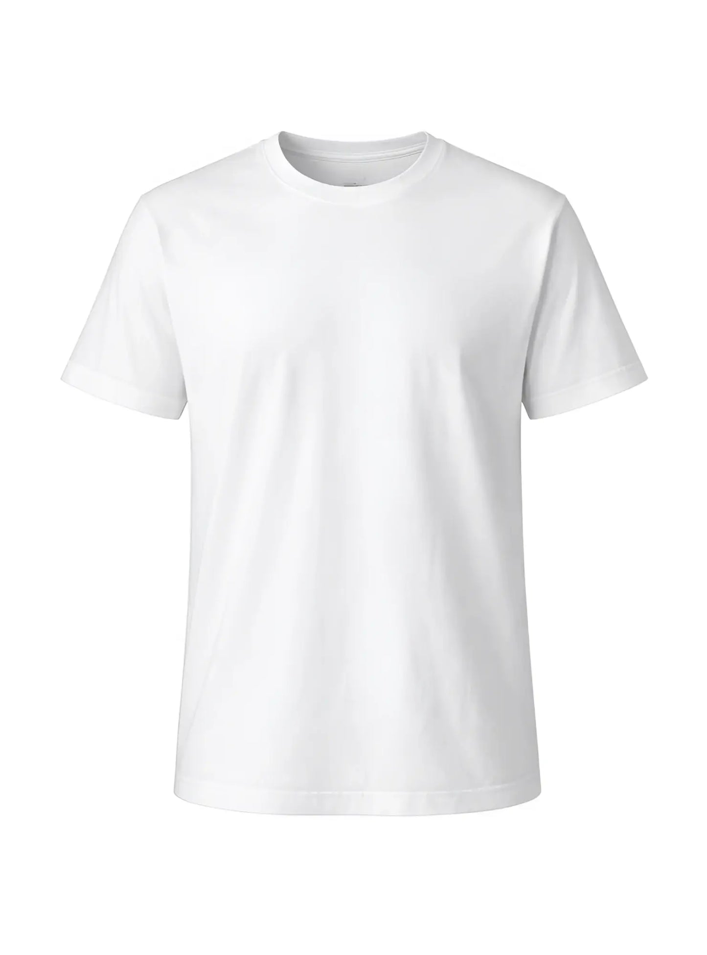 White cotton crew neck t-shirt with short sleeves ideal for casual wear and comfortable everyday use