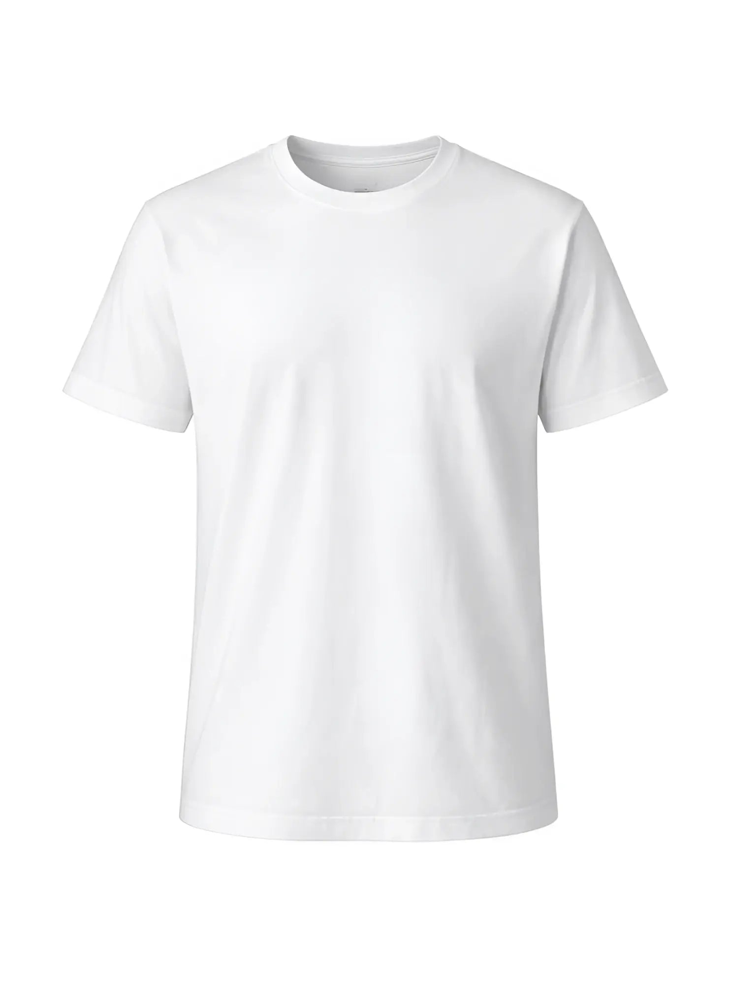 White cotton crew neck t-shirt with short sleeves ideal for casual wear and comfortable everyday use
