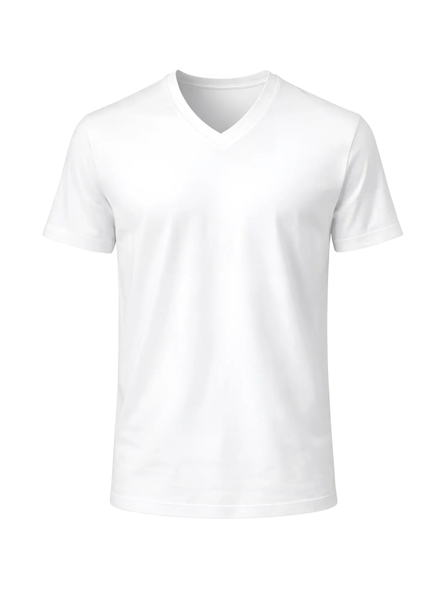 White v neck cotton t-shirt with short sleeves made of soft breathable cotton for casual wear