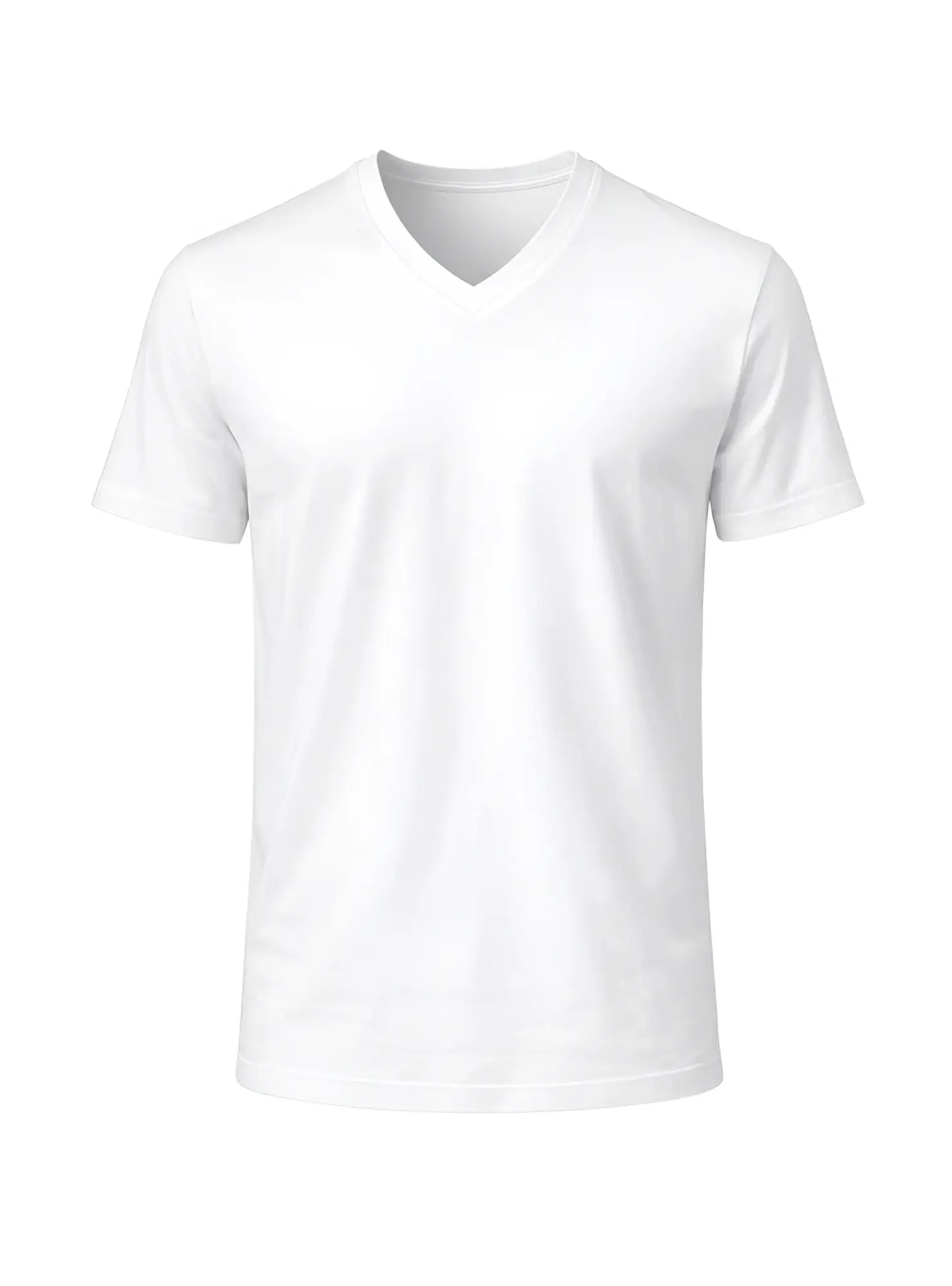 White v neck cotton t-shirt with short sleeves made of soft breathable cotton for casual wear
