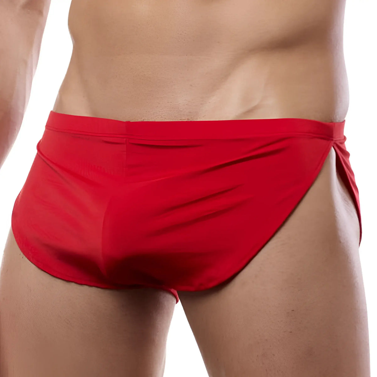 Cover male CM109 boxer red athletic briefs with snug fit and adjustable side ties for comfortable activewear