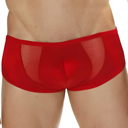 Cover male cm208 intimate brief red mesh with solid waistband and sheer panels for a bold look