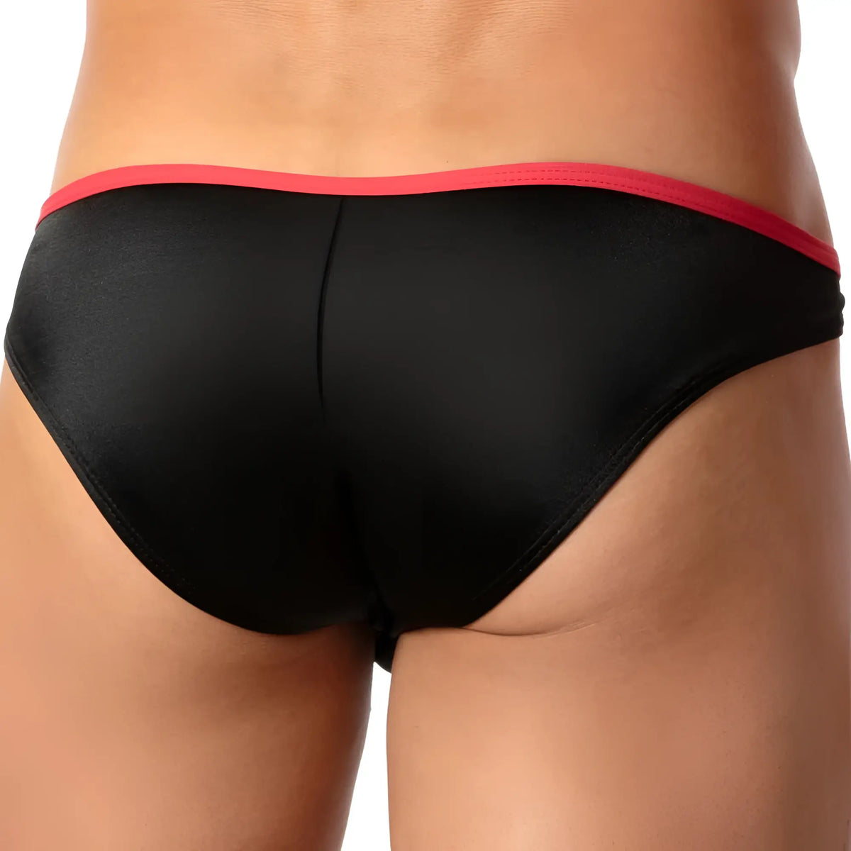 Black Cover Male CMI035 bikini brief with red waistband designed for comfortable daily wear