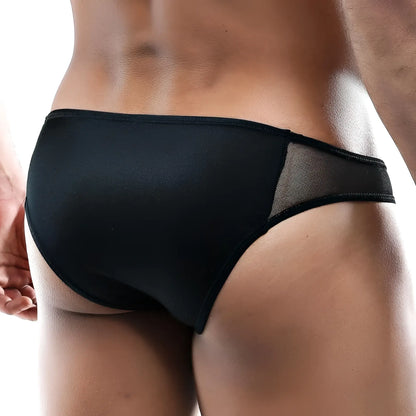 Cover male cmj021 black menâ€™s briefs with breathable mesh side panel for comfortable everyday wear