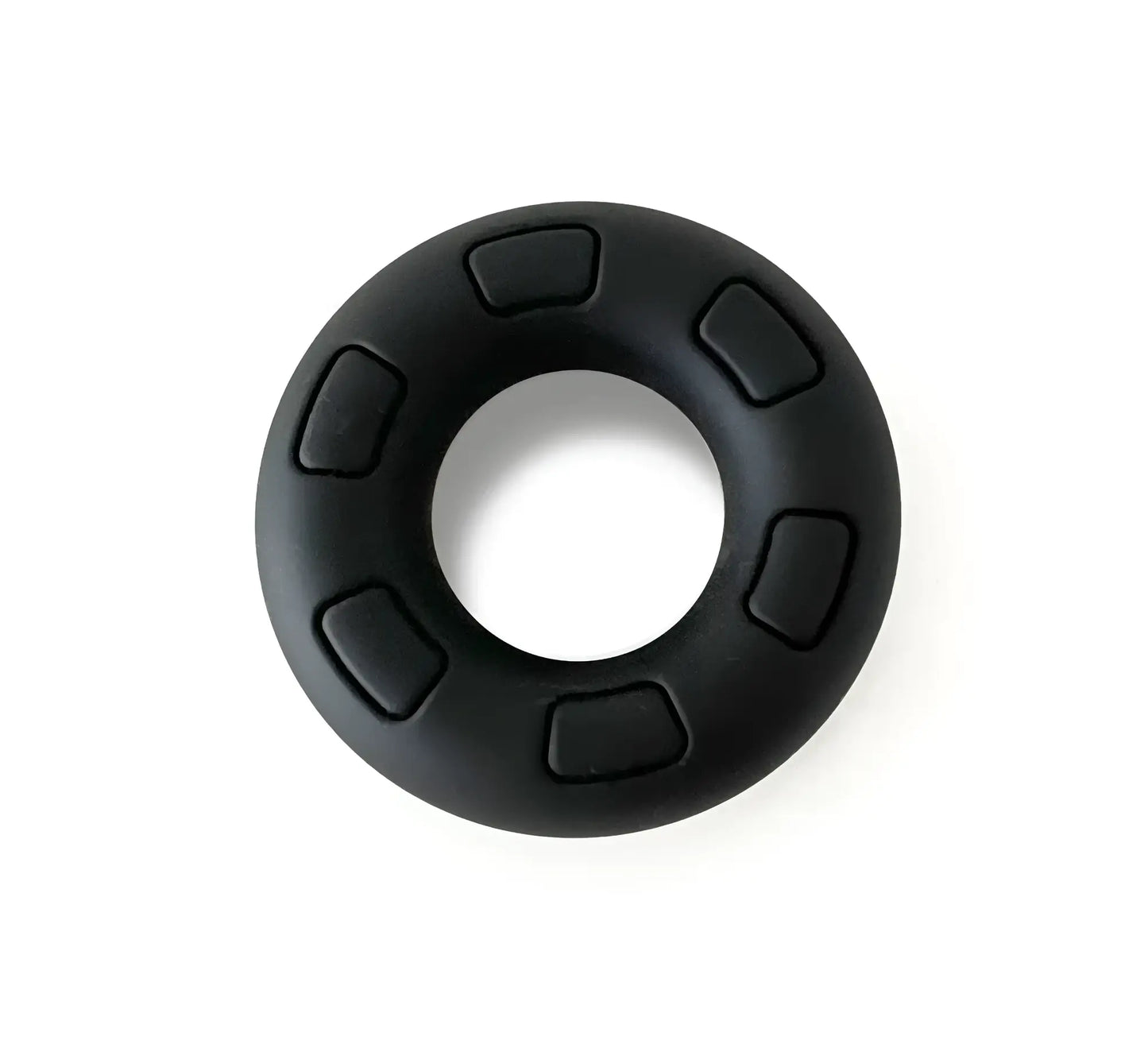 Black silicone grip ring daddy black with six raised rectangular textured sections for enhanced grip