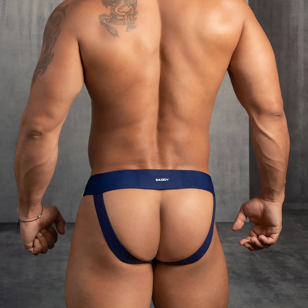Navy blue daddy dde052 jockstrap briefs with smooth stretchable fabric and a snug fit