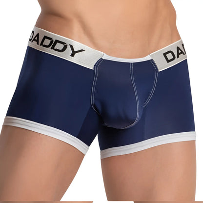 Navy blue daddy DDG015 boxer brief with white trim and supportive contoured design for comfortable wear