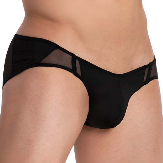 Black daddy ddj016 brief with sleek form-fitting design and mesh trim for comfortable stylish wear
