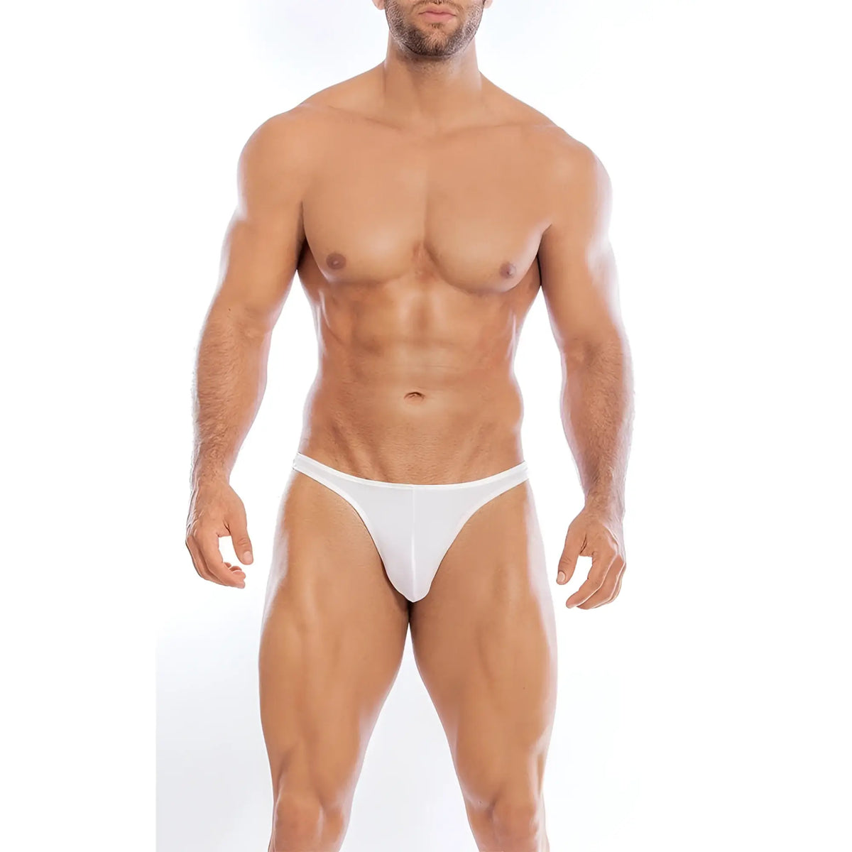 White thong briefs in daniel alexander da780 style made of soft fabric showing back side view