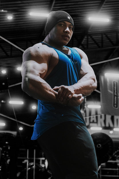 Jed North Men's Performance Max Bodybuilding Stringer - Denim Blue