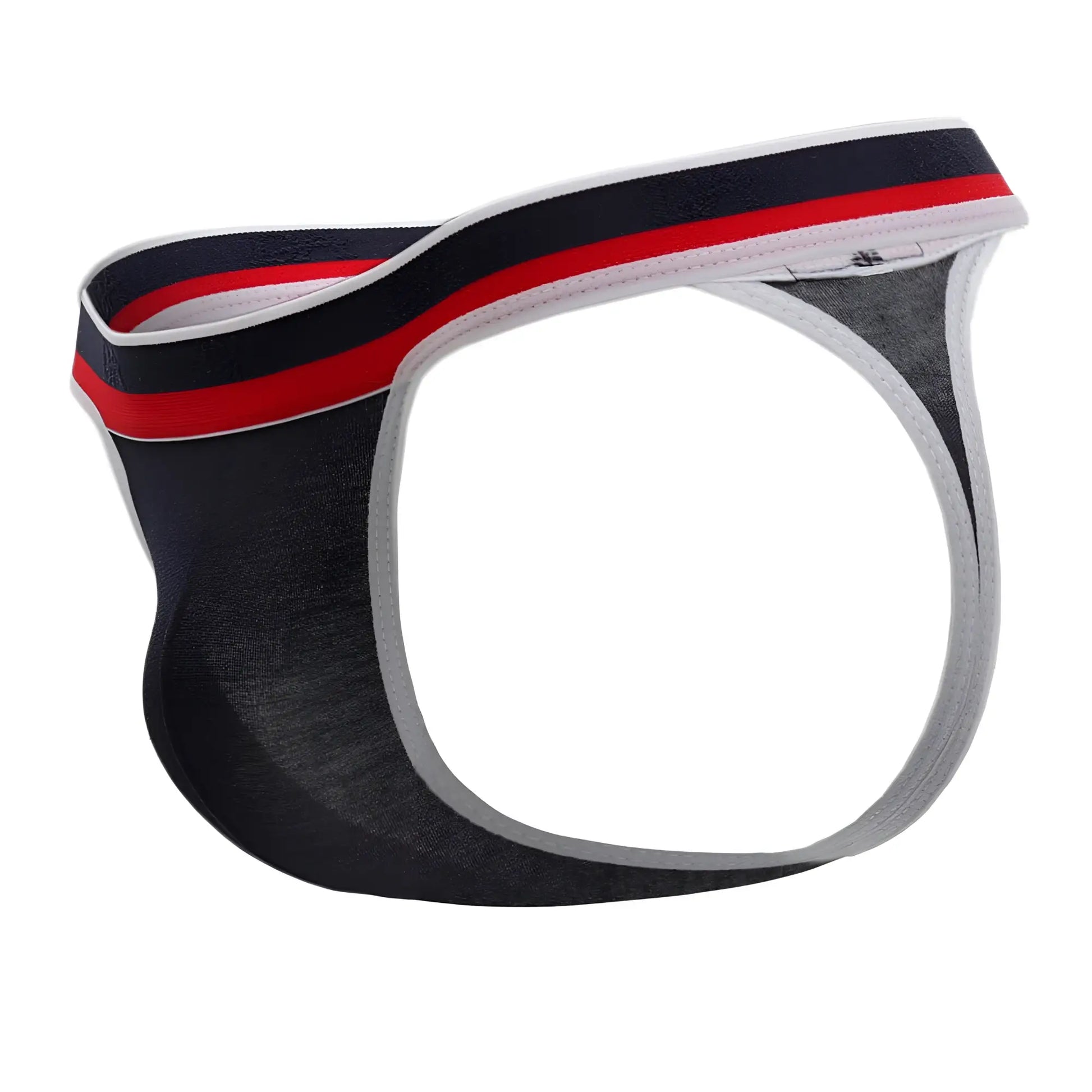 Mens briefs doranse 1218-nvy metro thong navy blue with black red white stripes and textured fabric design