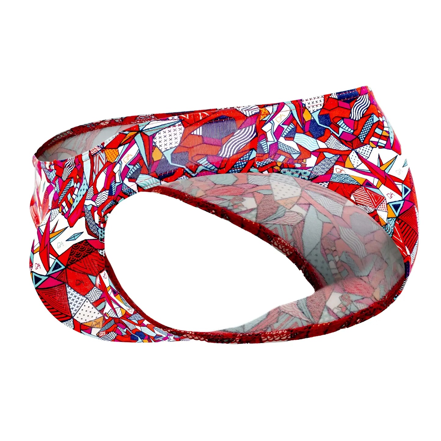 Doreanse 1243-prn pop art bikini color printed vibrant red white and blue abstract geometric stretch fabric headband