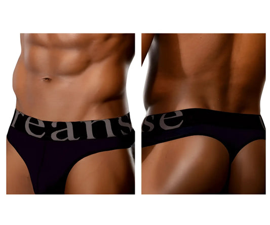 Black doreanse 1250-blk briefs with wide silver reanse elastic waistband for comfortable everyday wear
