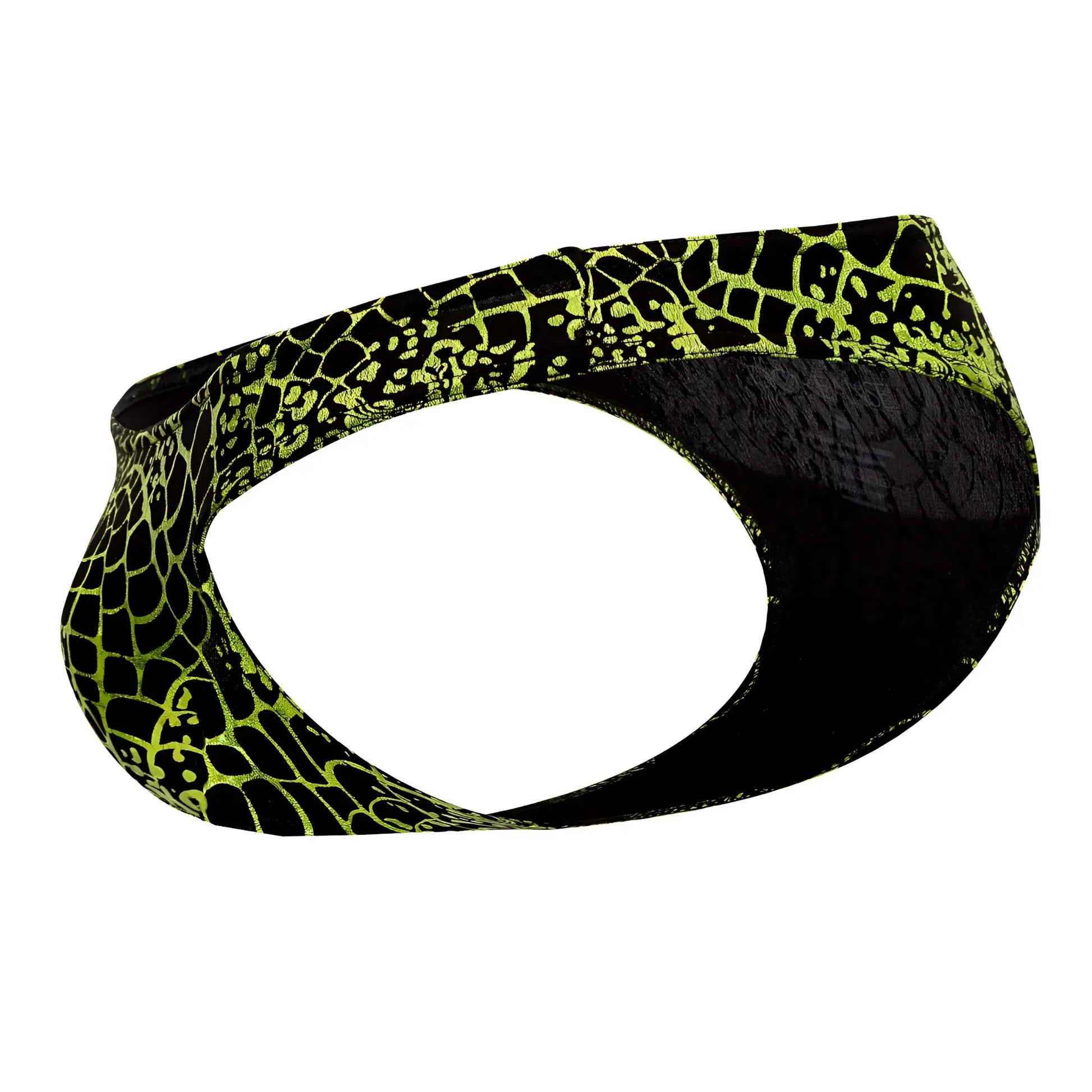 Doreanse 1257-prn space venom briefs in black and neon green snake-scale pattern men’s printed underwear