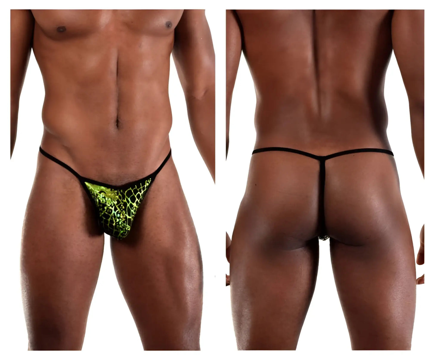Doreanse 1260-prn space venom thong with vibrant neon green and black patterned sleek form-fitting design