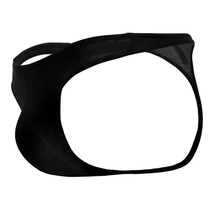 Doreanse 1280-BLK hang-loose black sheer mesh thong with smooth form-fitting design shown from the back side