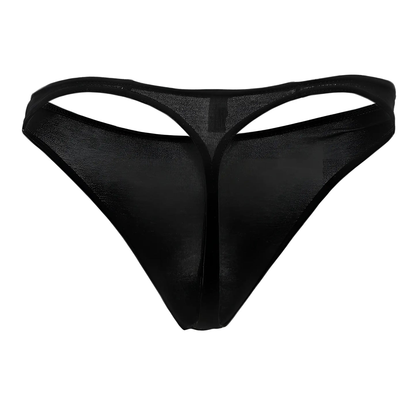 Black sheer mesh thong from doreanse 1280-blk with a glossy finish and a distinctive cutout design