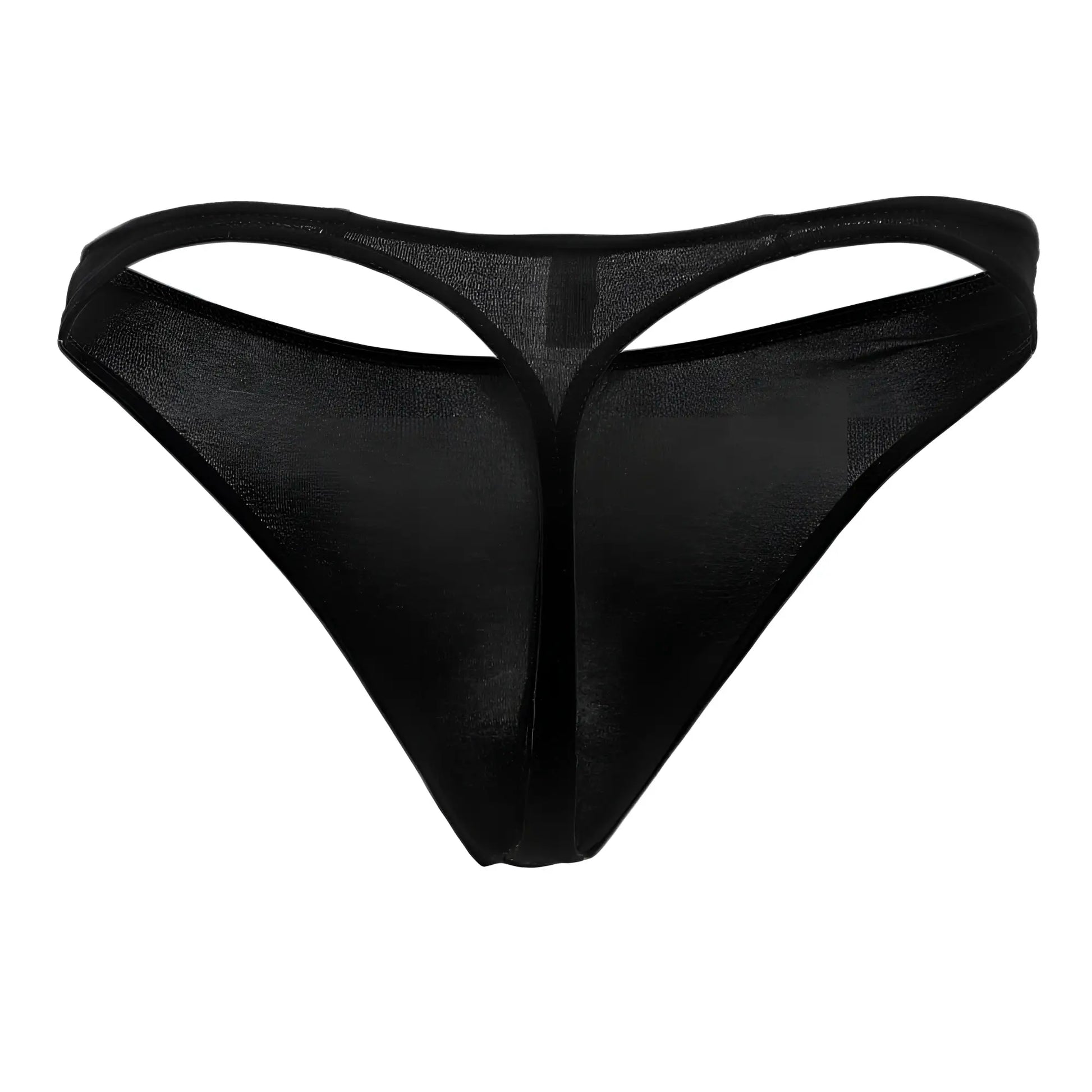 Black sheer mesh thong from doreanse 1280-blk with a glossy finish and a distinctive cutout design