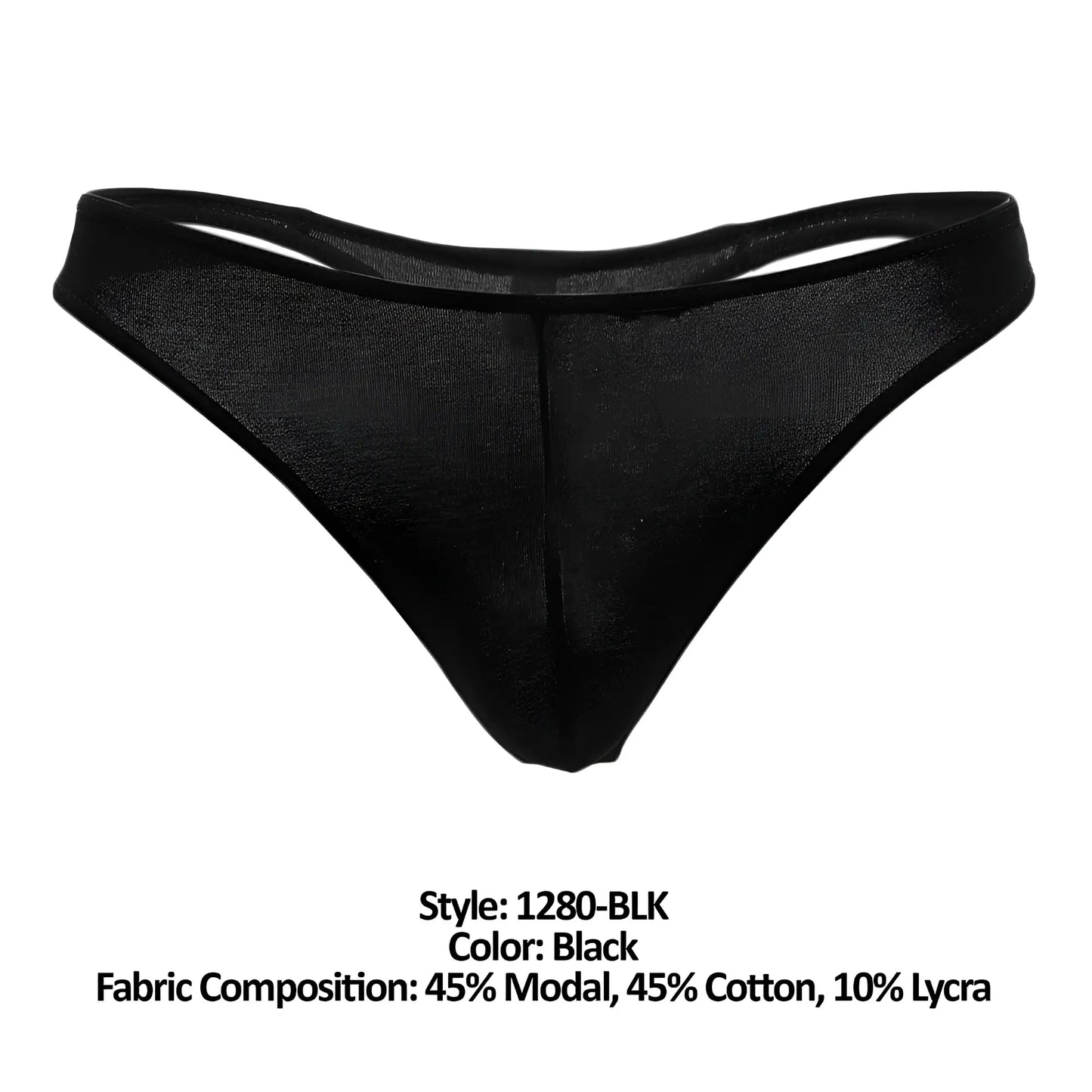 Black sheer mesh thong by doreanse 1280-blk featuring a smooth form-fitting design and reinforced waistband