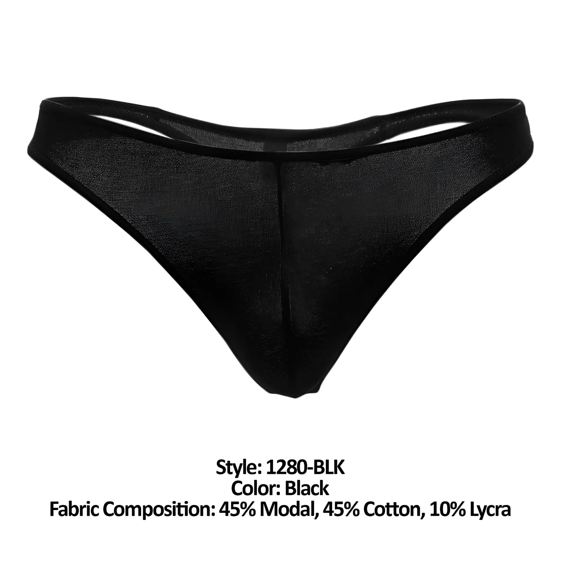 Black sheer mesh thong by doreanse 1280-blk featuring a smooth form-fitting design and reinforced waistband