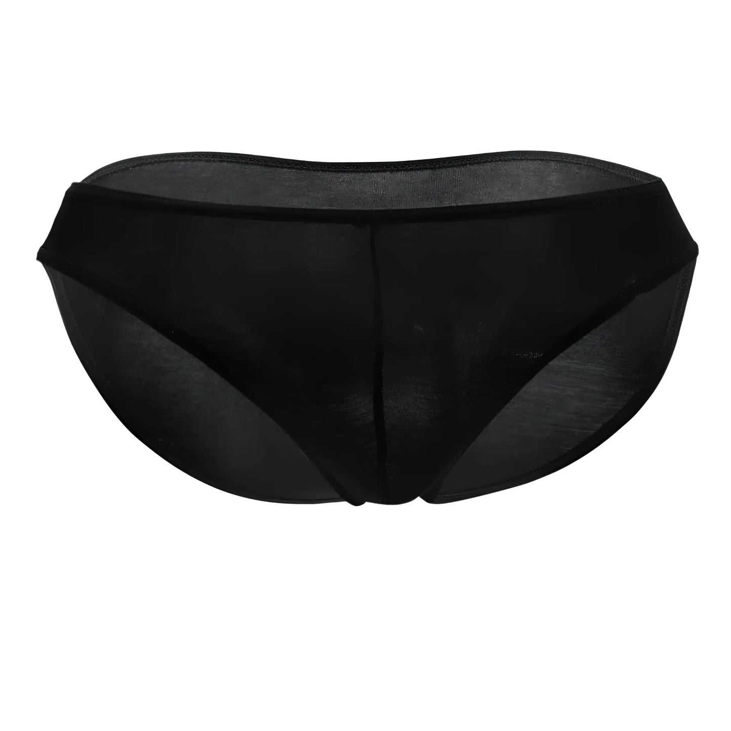 Doreanse 1281-blk black sheer mesh briefs with solid waistband designed as hang-loose bikini brief in black color