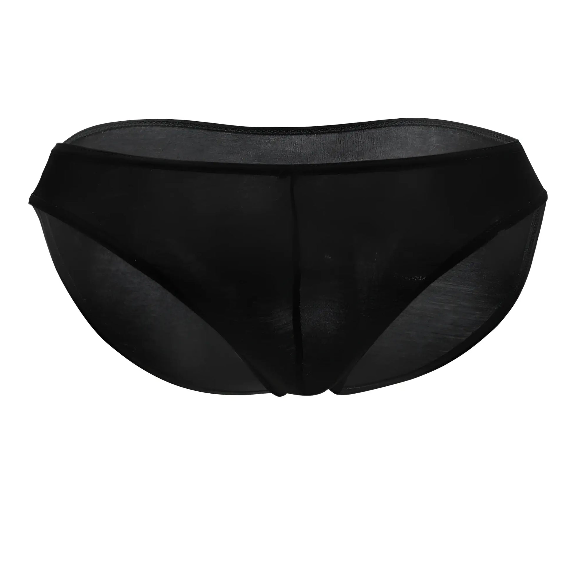Doreanse 1281-blk black sheer mesh briefs with solid waistband designed as hang-loose bikini brief in black color