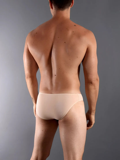 Beige seamless hang-loose bikini briefs by doreanse 1281-TAN in tan color for comfortable everyday wear