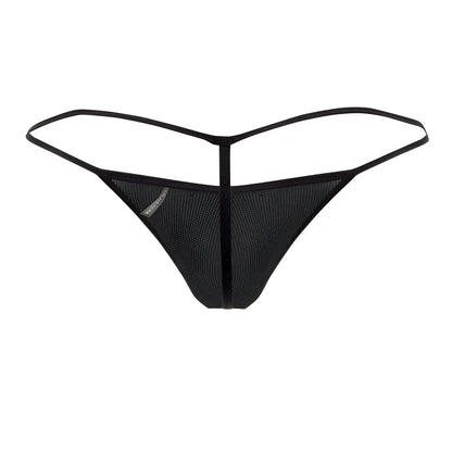 Black mesh thong with thin sleek straps and central seam from Doreanse 1300-CLB Disco Thongs color circuit