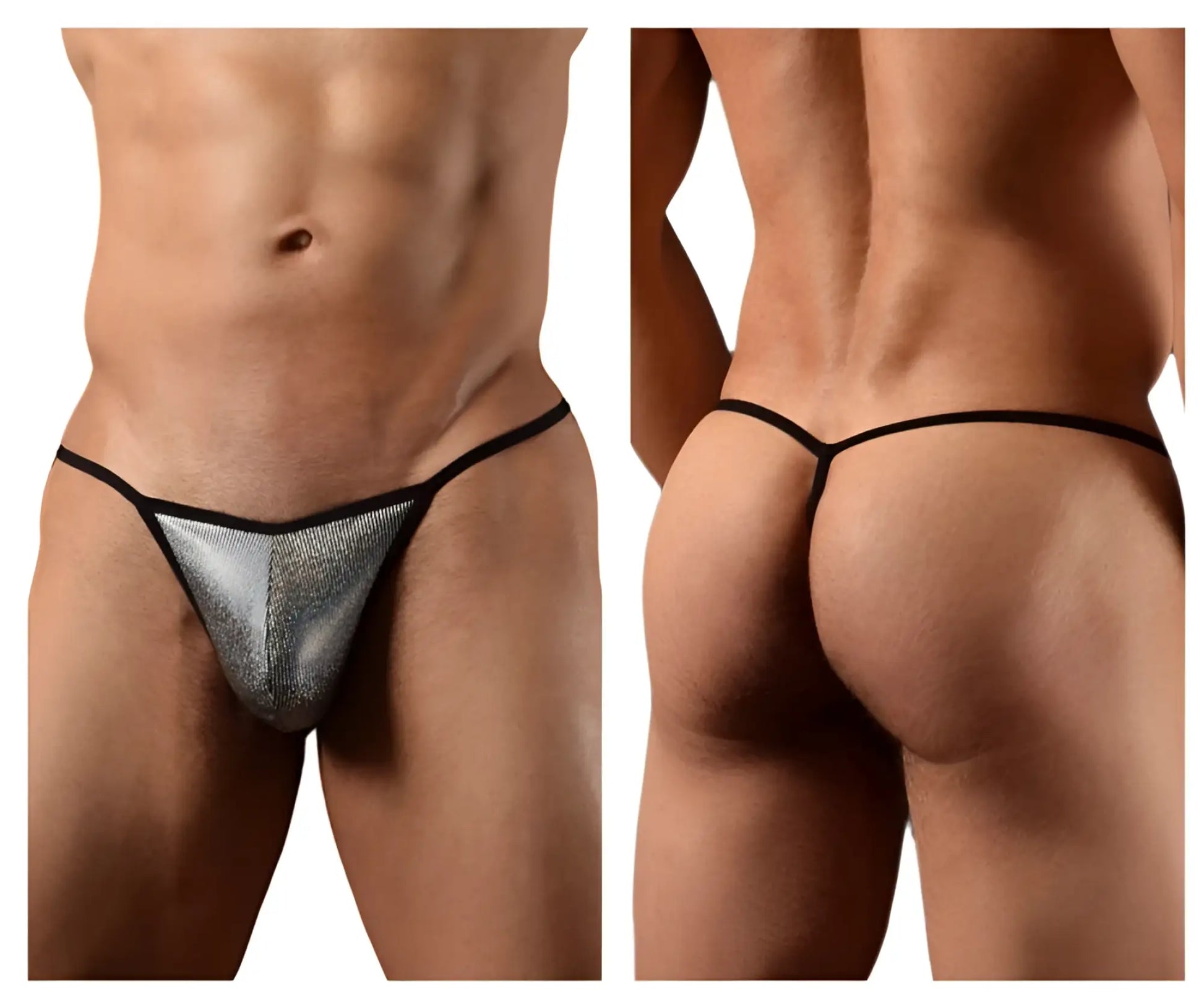 Doreanse 1300-clb disco thongs silver mesh thong with black trim for stylish lingerie wear
