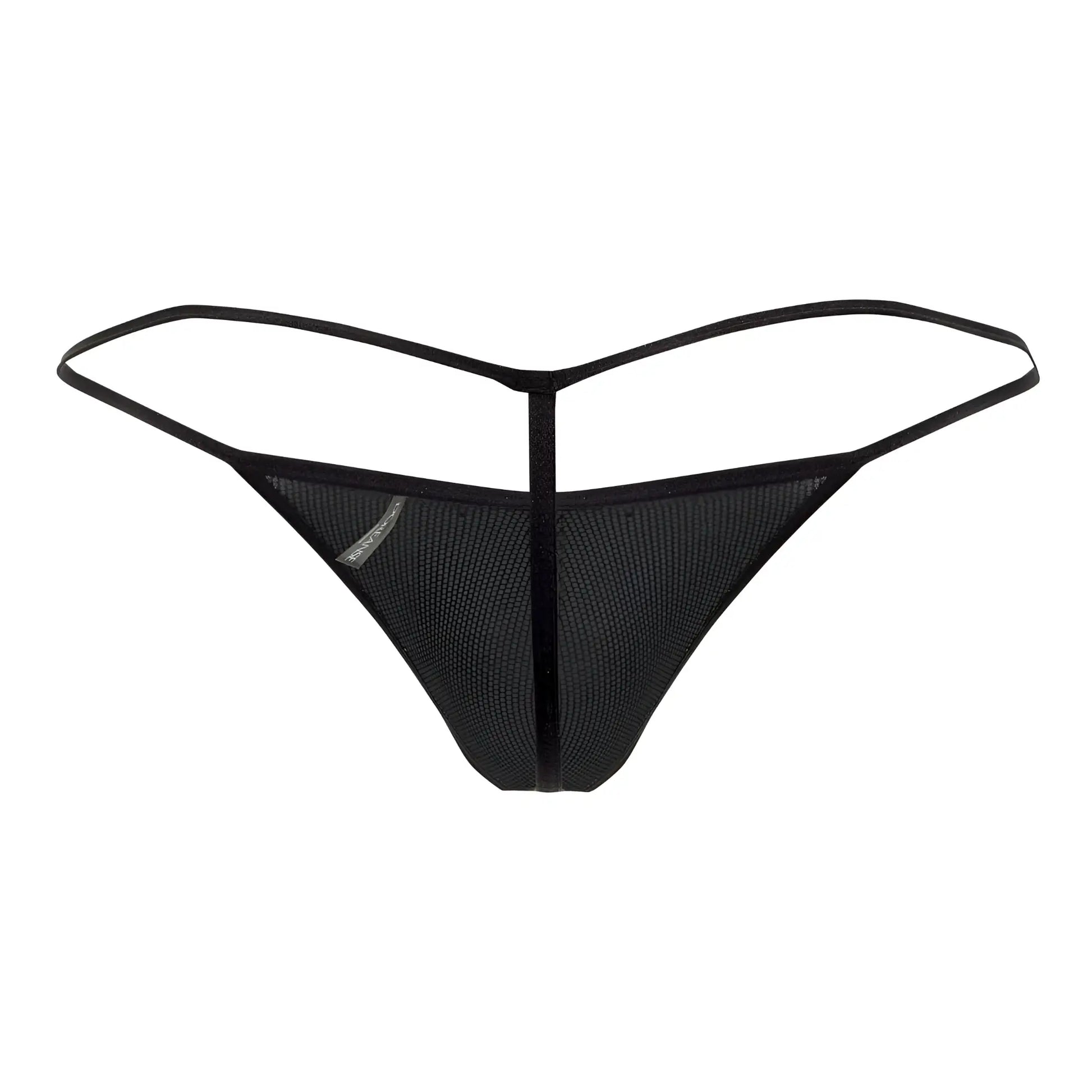 Black mesh thong with thin sleek straps and central vertical seam from doreanse 1300-phx disco thongs color phoenix