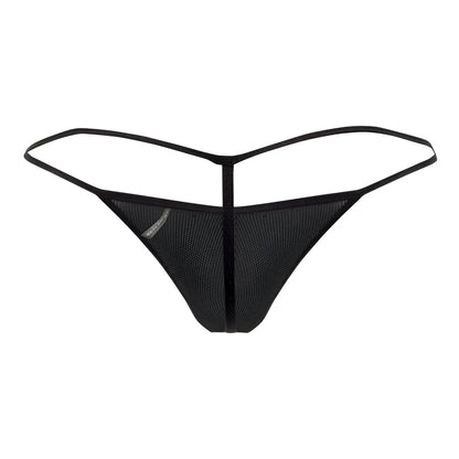 Black mesh thong with thin sleek straps and central vertical seam from doreanse 1300-phx disco thongs color phoenix