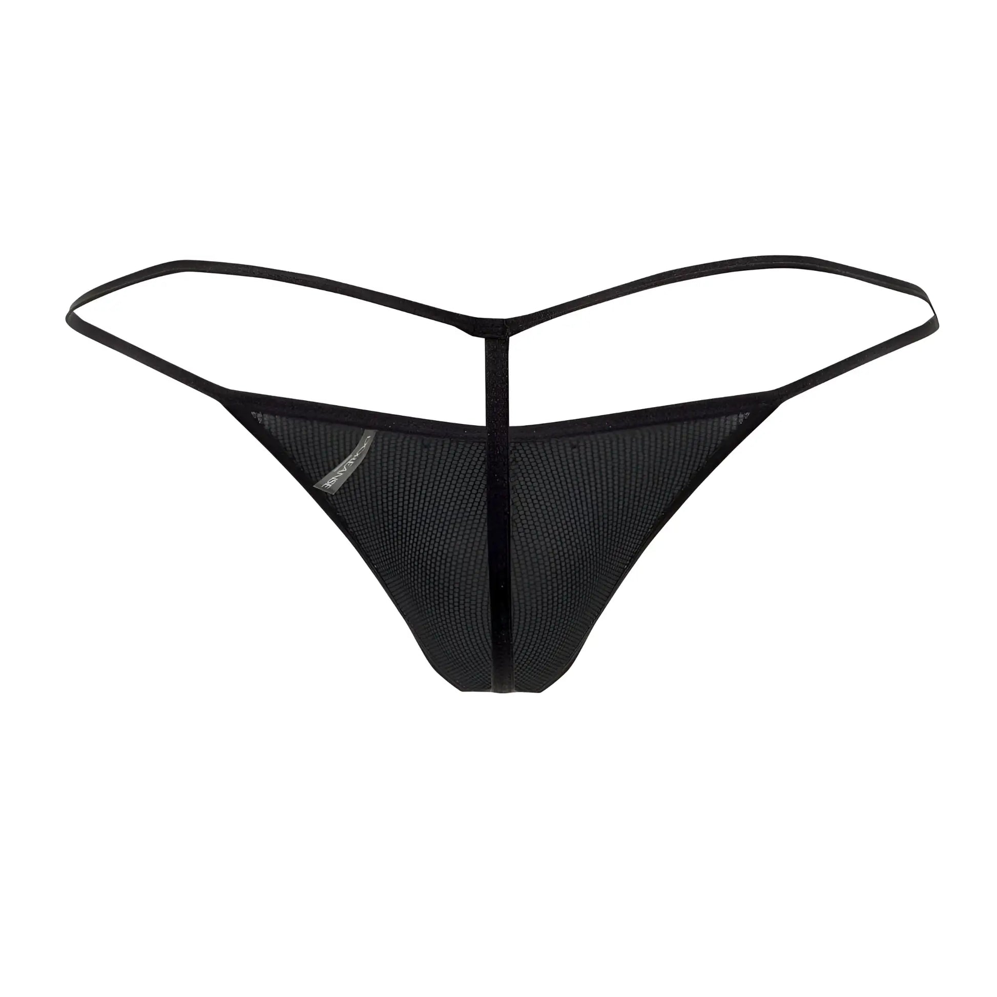 Black mesh thong with thin sleek straps and central seam in doreanse 1300-rbw disco thongs color rainbow