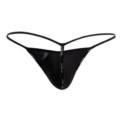 Black Doreanse 1326-RBL flashy G-string with thin elasticated straps and dochanse logo seam in royal blue