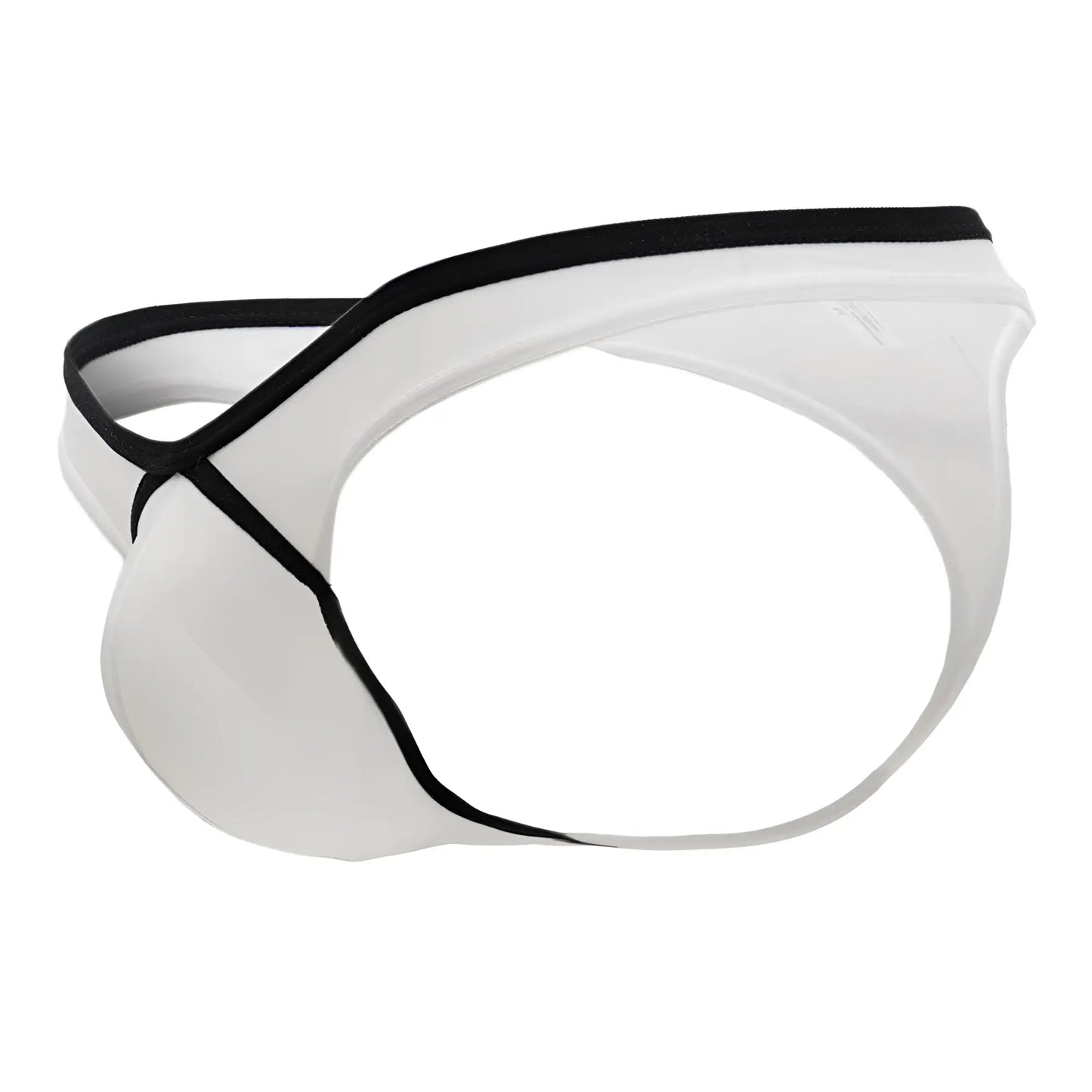 Doreanse 1332-WHT loop thong in white features a sleek, form-fitting design with black and white color accents