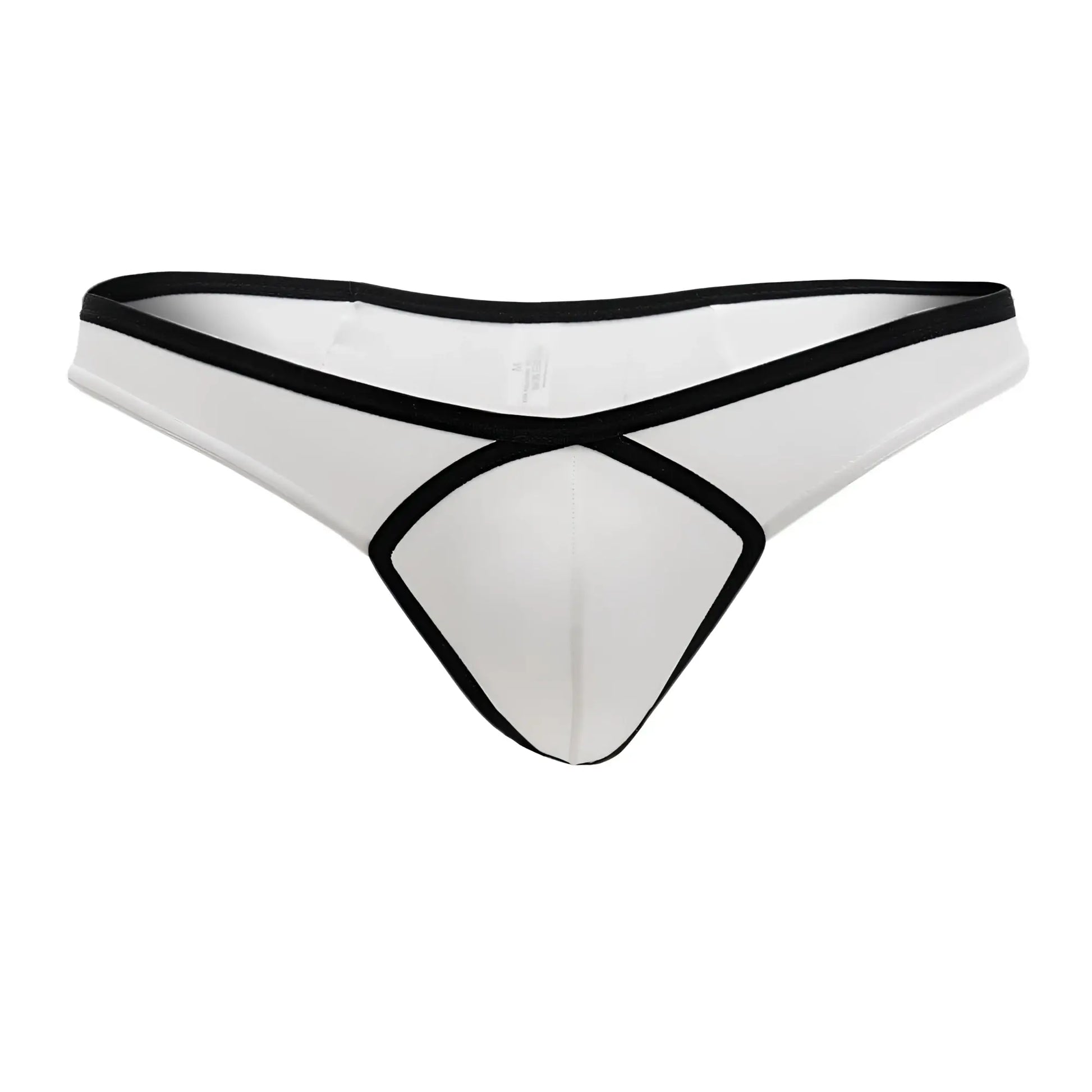 White thong with black trim and distinctive crisscross design by Doreanse 1332-WHT loop thong color white