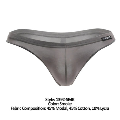 Smoke doreanse 1392-smk euro thong made from modal cotton lycra blend shown from the back side
