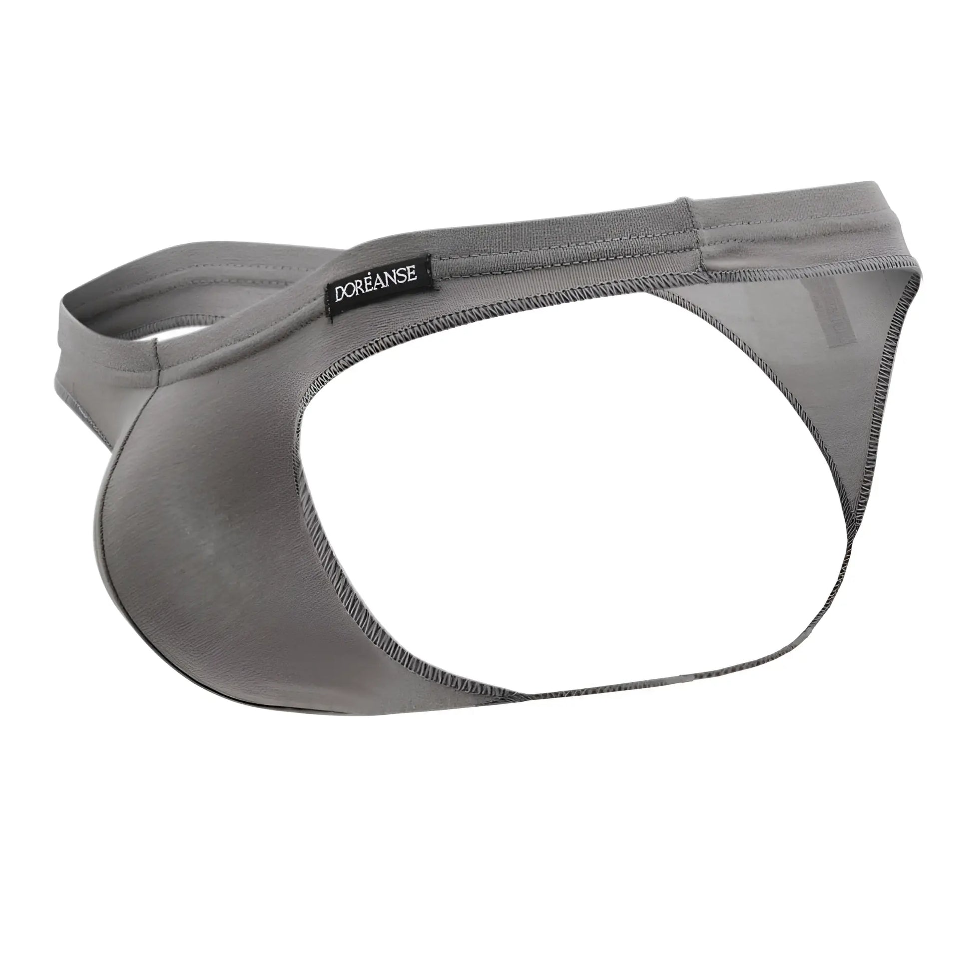 Gray Doreanse 1392-SMK Euro thong briefs in smoke color made of smooth stretchy fabric with a sleek minimalist design