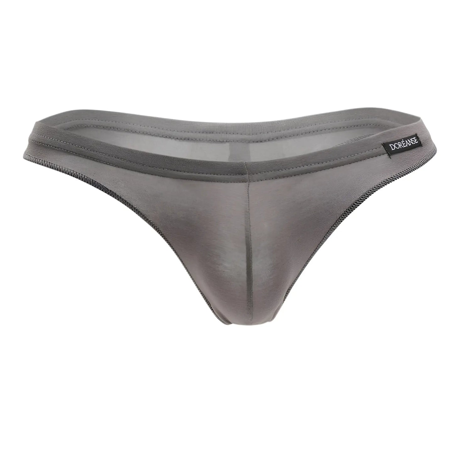 Doreanse 1392-smk euro thong in smoke color made of smooth stretchy fabric with subtle sheen and reinforced stitching